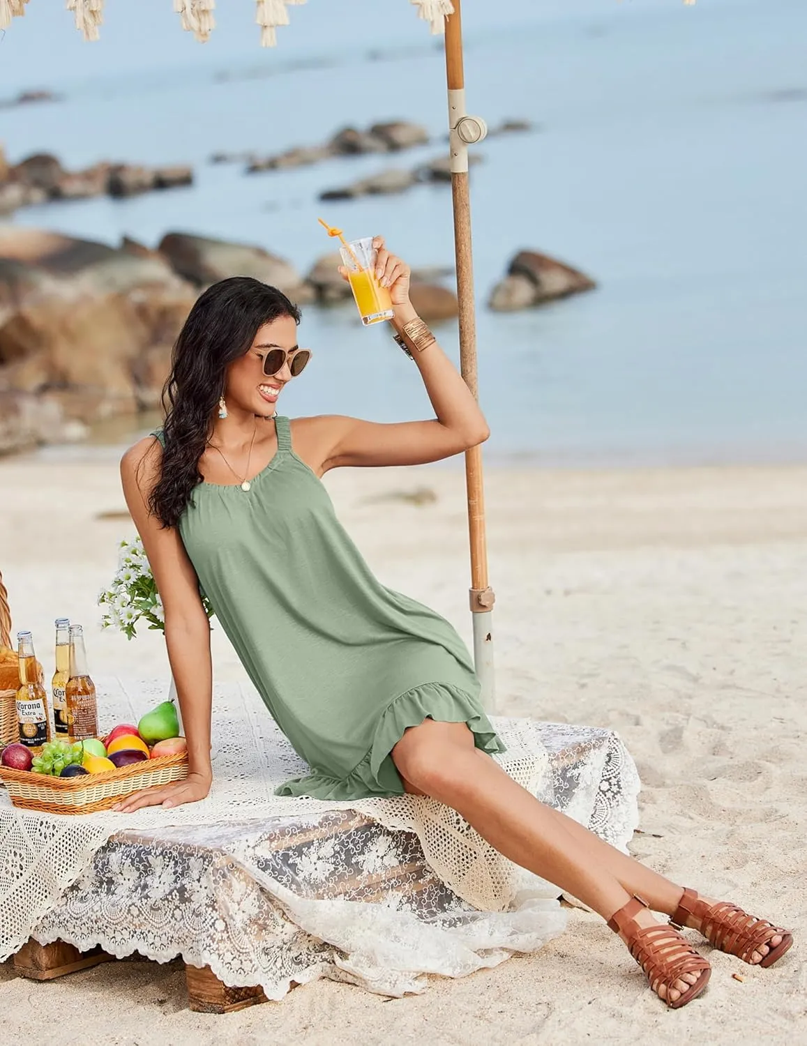 AI'MAGE Swimsuit Cover Ups for Women Tank Beach Dress Summer Sleeveless Bathing Suit Coverups S-XXL
