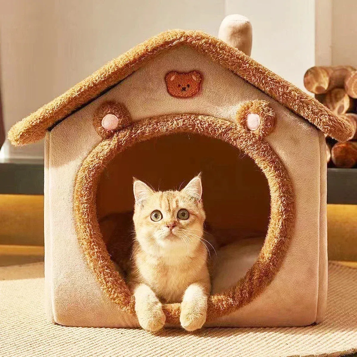 All Seasons Indoor Soft Cushion Pet Bed – Comfortable & Warm Dog/Cat Bed for Year-Round Comfort