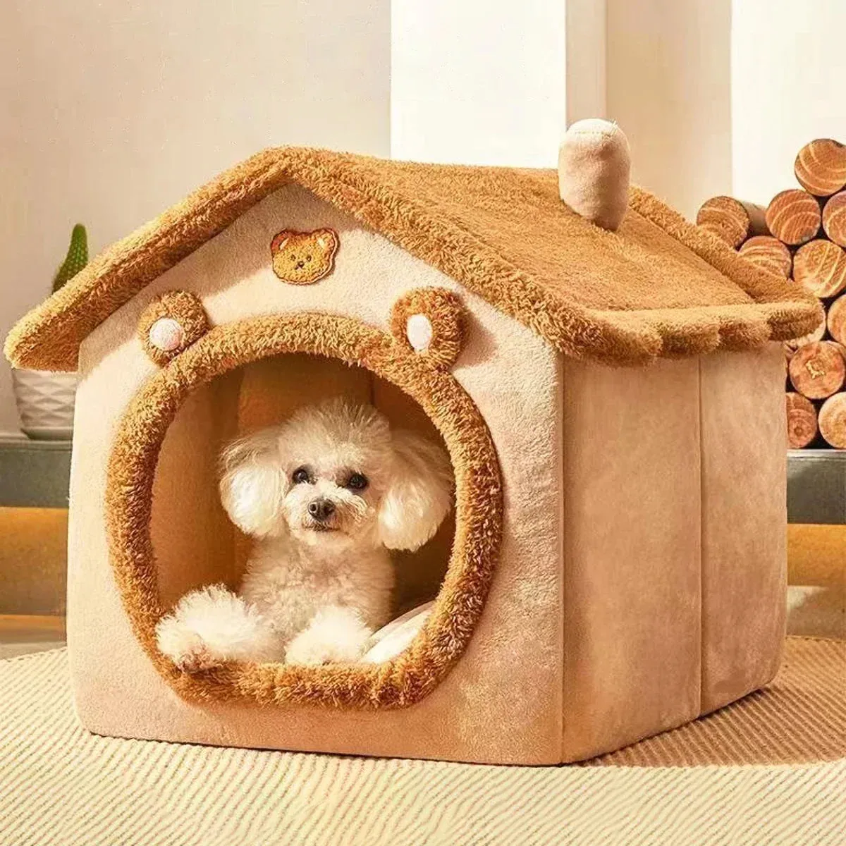 All Seasons Indoor Soft Cushion Pet Bed – Comfortable & Warm Dog/Cat Bed for Year-Round Comfort