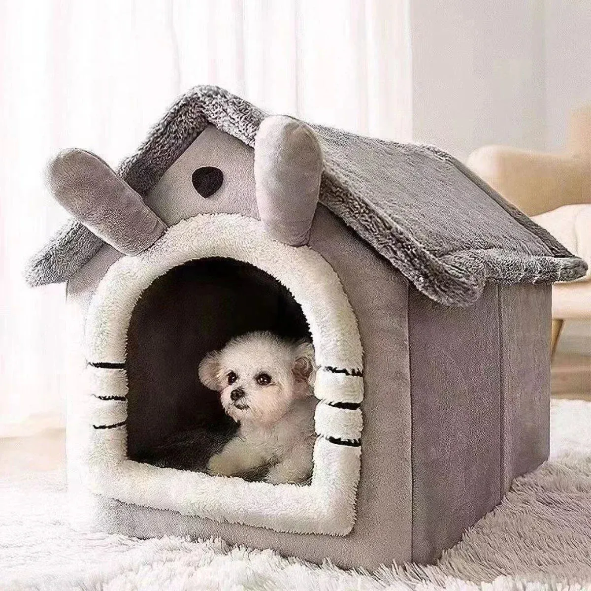 All Seasons Indoor Soft Cushion Pet Bed – Comfortable & Warm Dog/Cat Bed for Year-Round Comfort