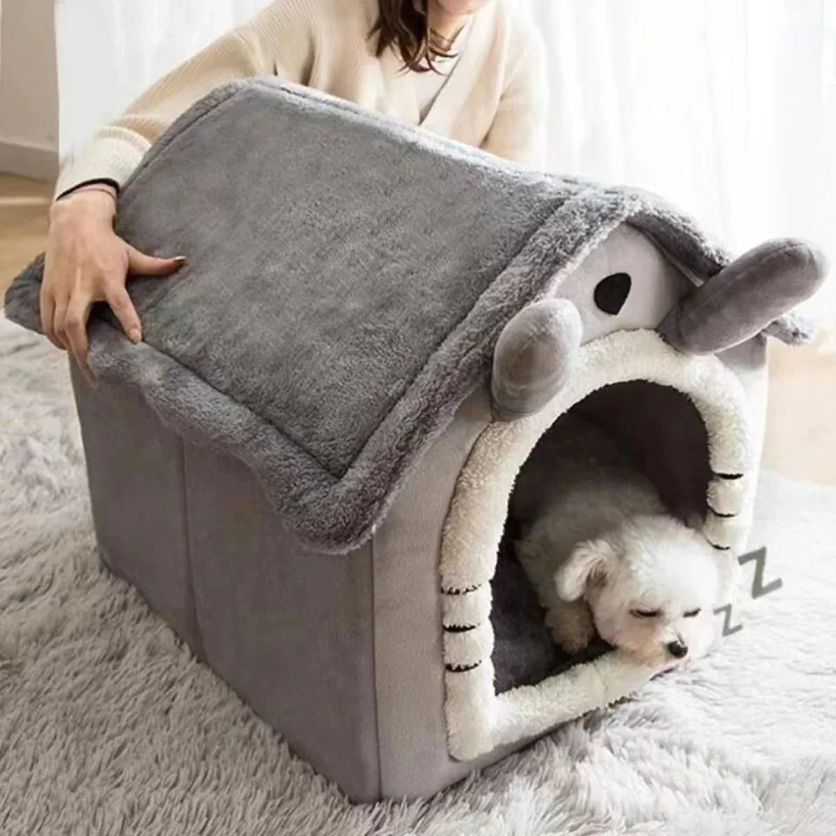 All Seasons Indoor Soft Cushion Pet Bed – Comfortable & Warm Dog/Cat Bed for Year-Round Comfort