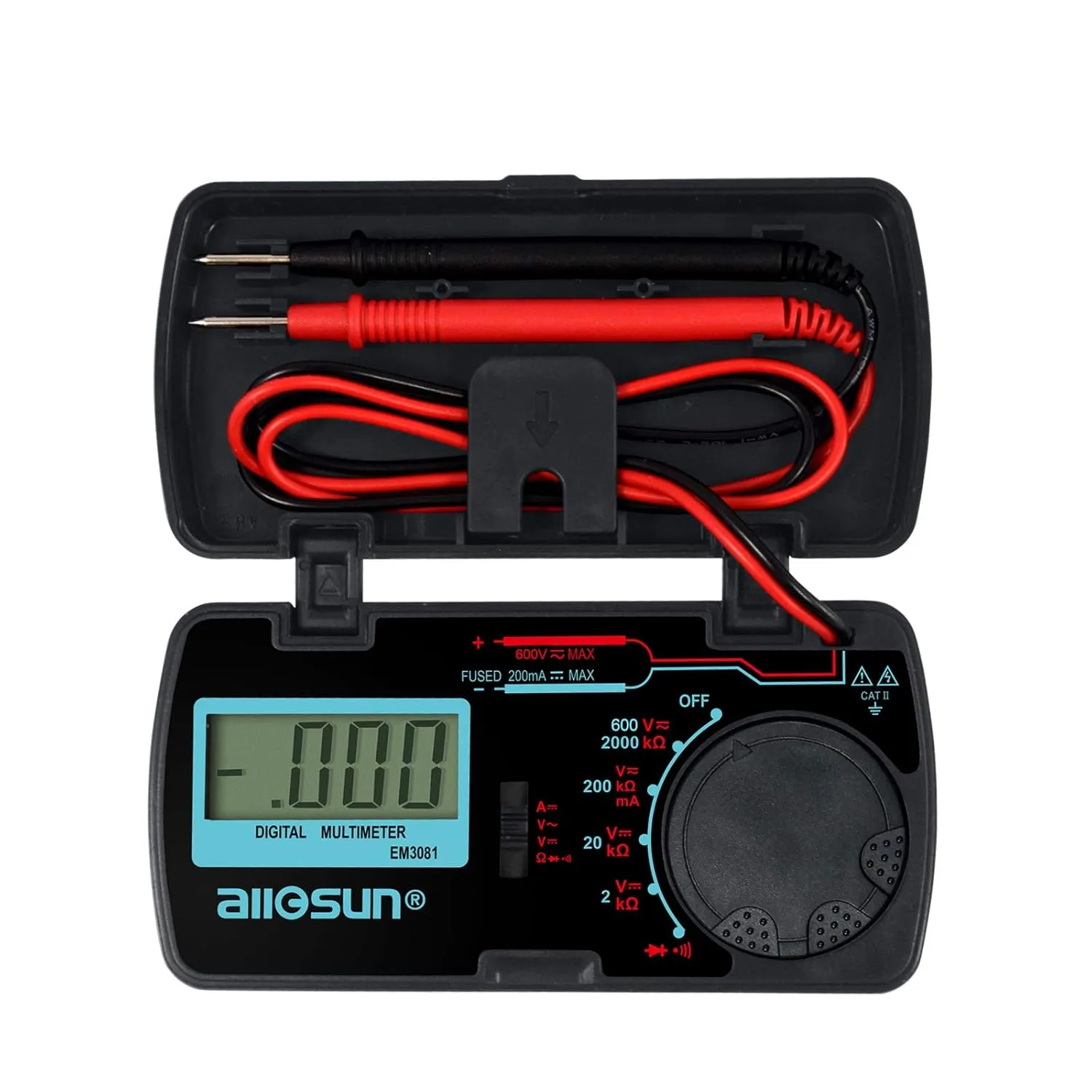 ALLOSUN-EM3081 Digital Multimeter/DMM/Multi Tester Amp/Ohm/Volt Meter/Diode and Continuity Test Pocket Size