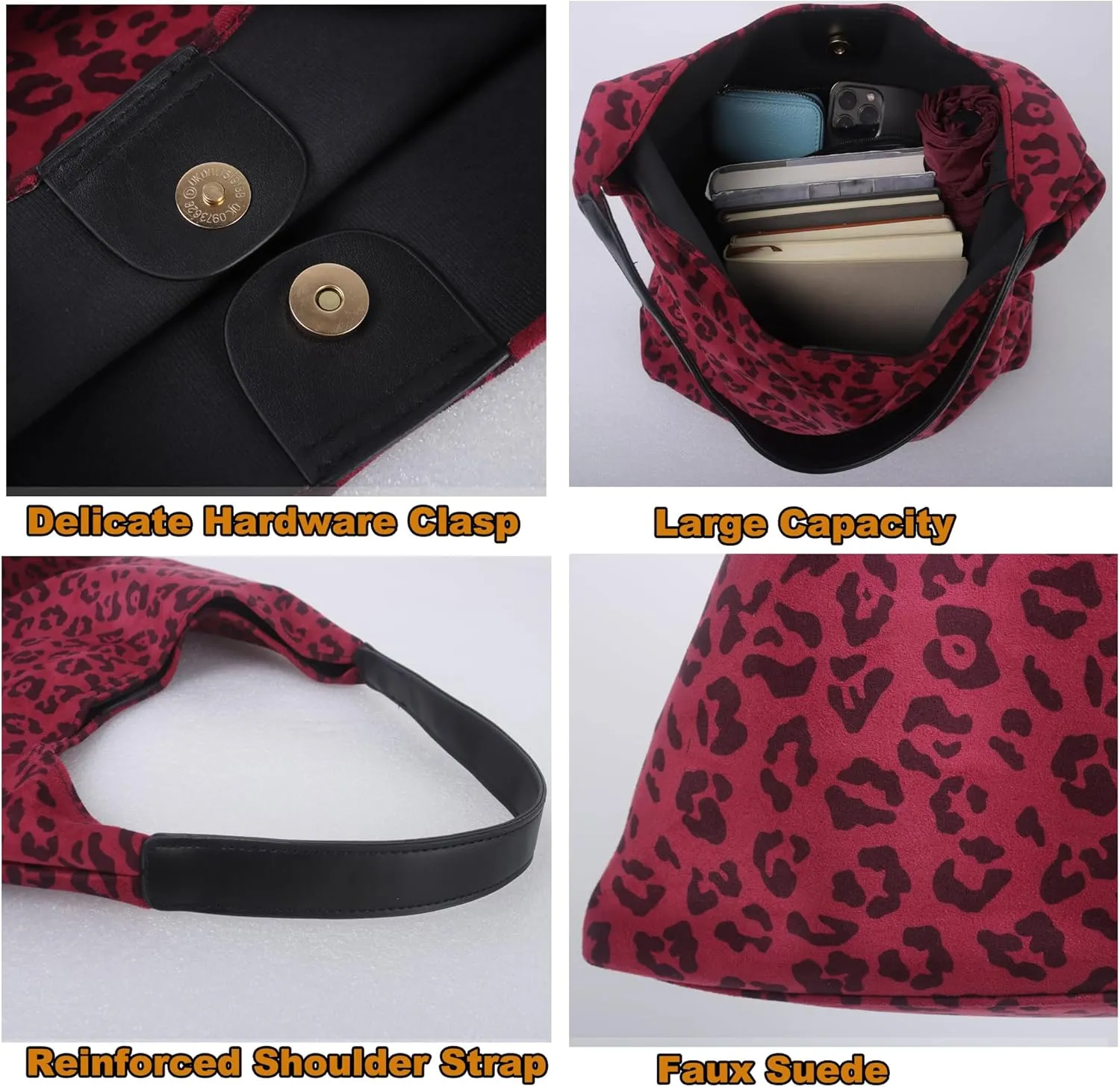 ALUWU Suede Bags for Women 2024 Retro Faux Suede Handbag Slouchy Hobo Bag Fall Purse