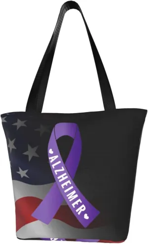 Alzheimer'S Disease Awareness Fashion Shoulder Bag Large Capacity For Man Or Woman