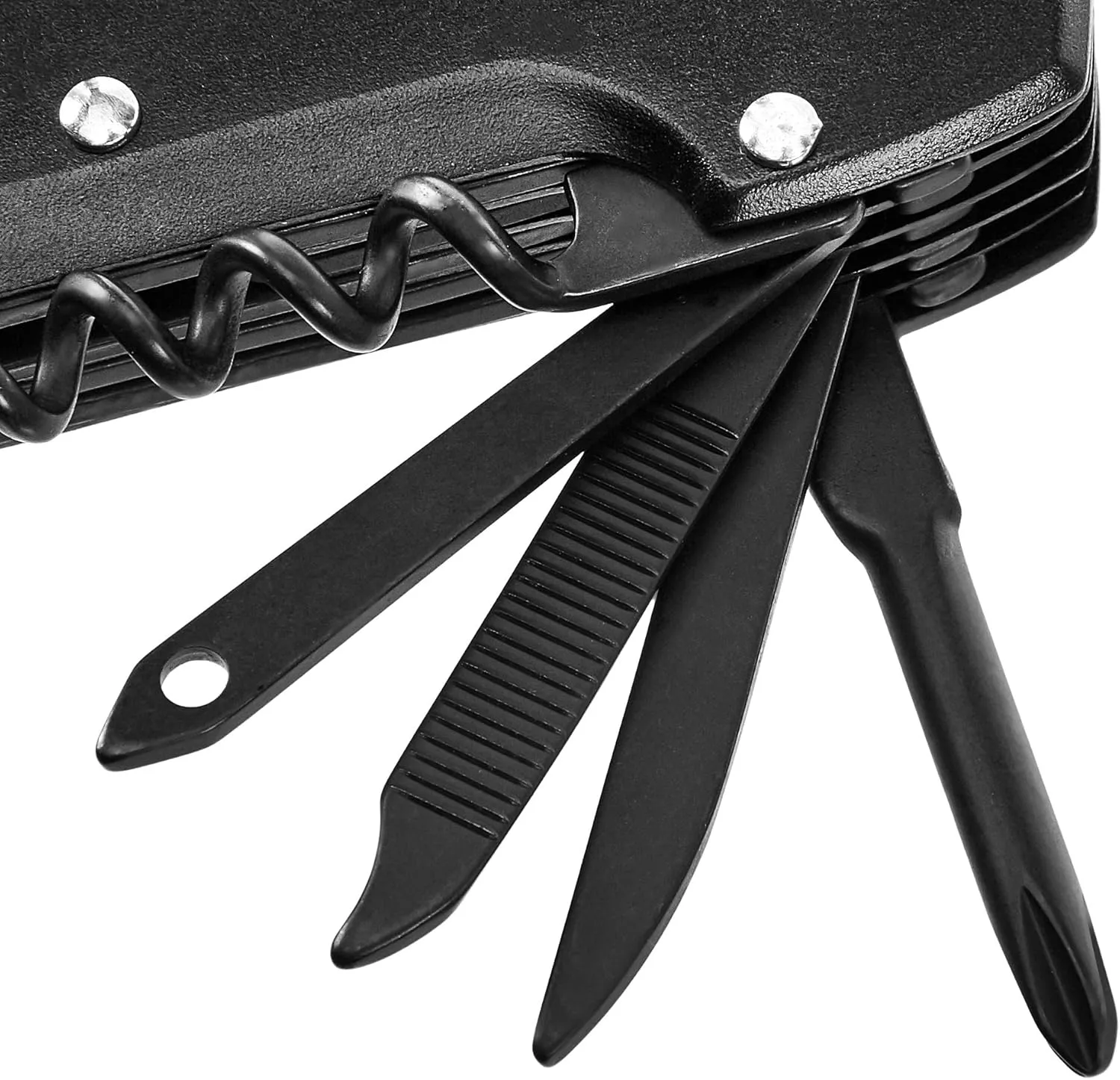 Amazon Basics 15-in-1 Stainless Steel Multitool Pocket Knife with Sheath, Black