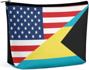 America Bahamas Flag Cosmetic Bag Travel Portable Makeup Bag Large Capacity Toiletry Bag Women Storage Bags-3
