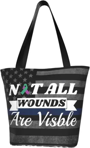 Anal Cancer Awareness Not All Wounds Are Visible Fashion Shoulder Bag Large Capacity For Man Or Woman