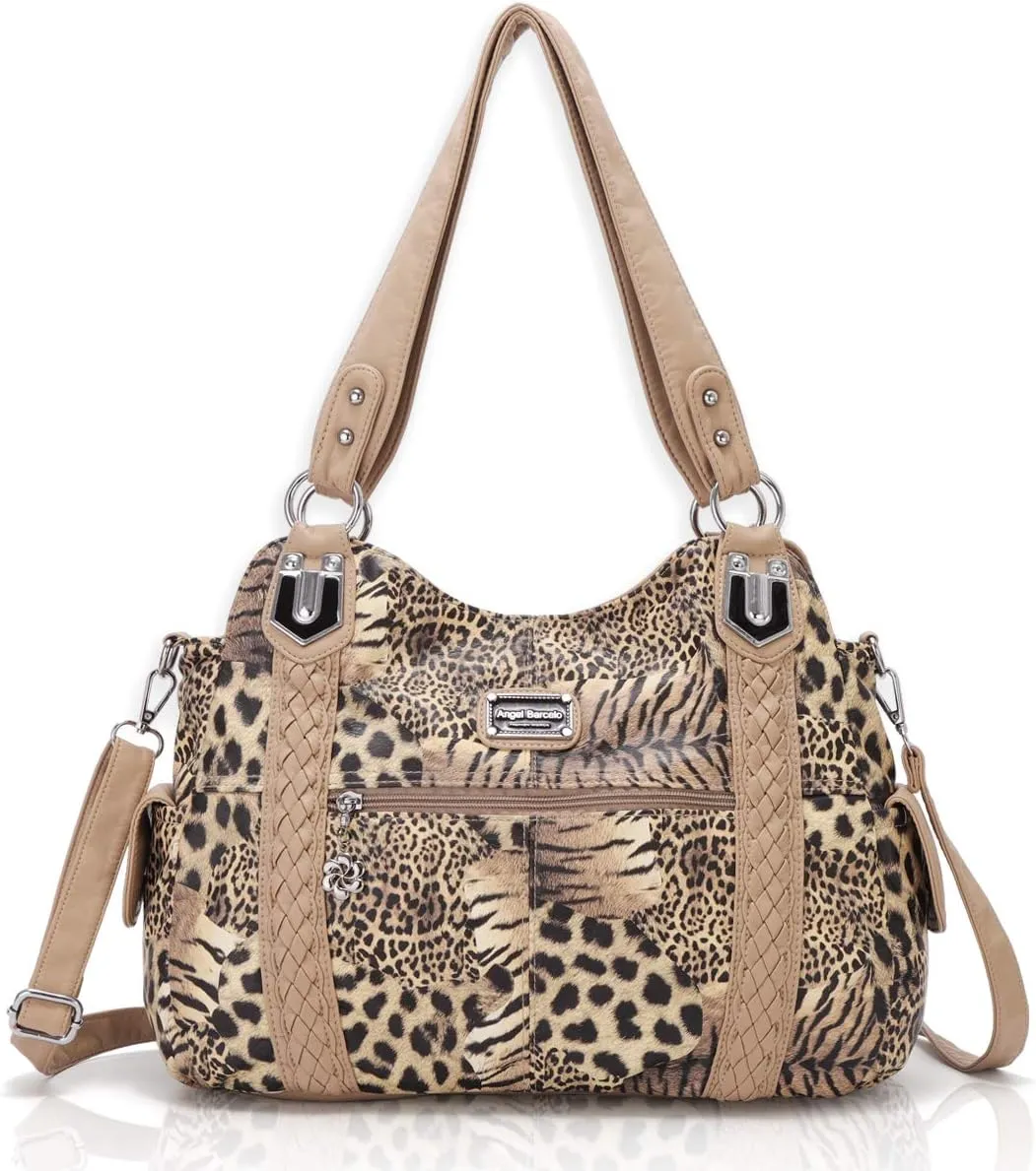 Angel Barcelo Roomy Fashion Hobo Womens Handbags Ladies Purse Satchel Shoulder Bags Tote Washed Leather Bag