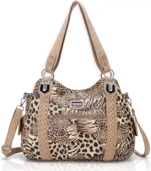 Angel Barcelo Roomy Fashion Hobo Womens Handbags Ladies Purse Satchel Shoulder Bags Tote Washed Leather Bag