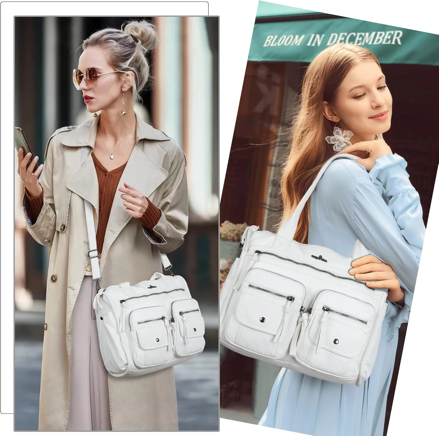 Angelkiss Purses and Handbag for Women Soft Leather Hobo Bags Satchel Shoulder Bags Ladies Tote Crossbody Bag
