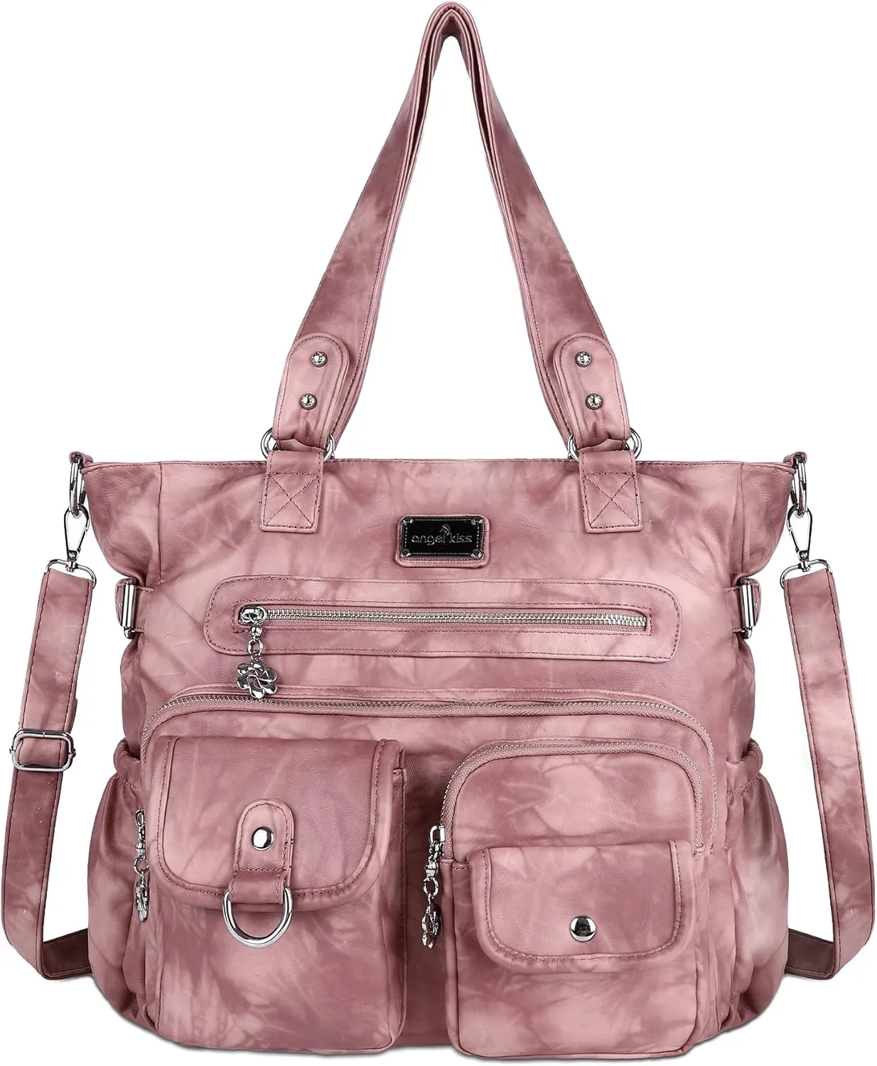Angelkiss Purses Handbags for Women PU Tote Satchel Bags for Women Pockets Shoulder Bags…