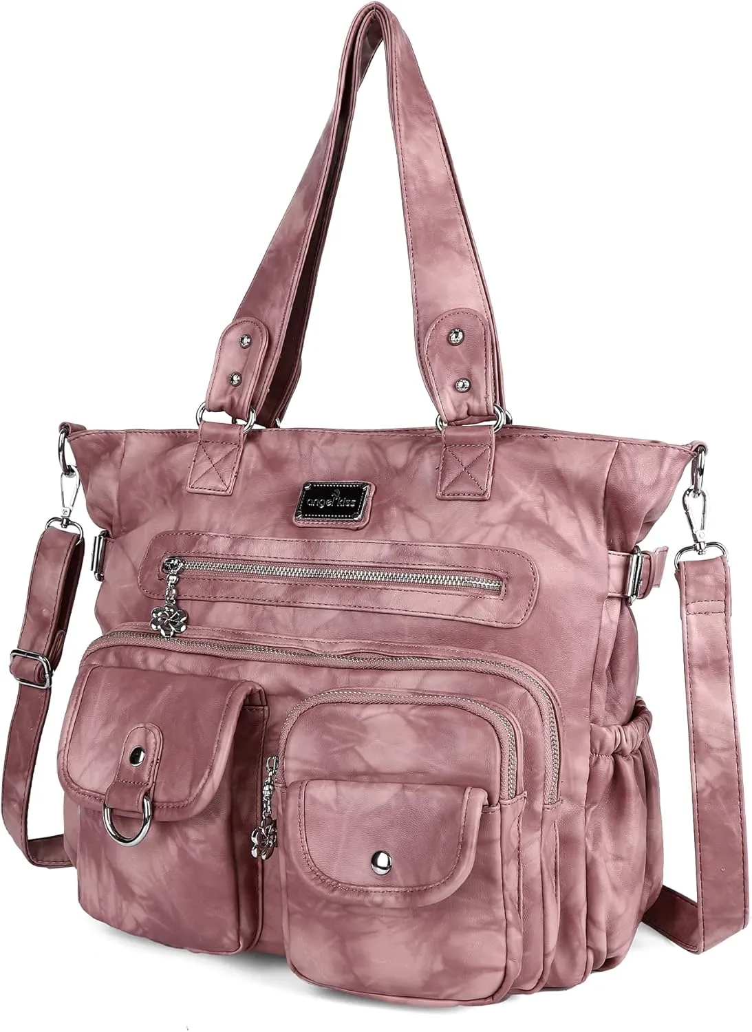 Angelkiss Purses Handbags for Women PU Tote Satchel Bags for Women Pockets Shoulder Bags…