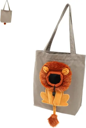 Animal Backpack 3D Lion Pattern Cat Sling Carrier Collapsible Cat Carrier Shoulder Bag for Daily Use