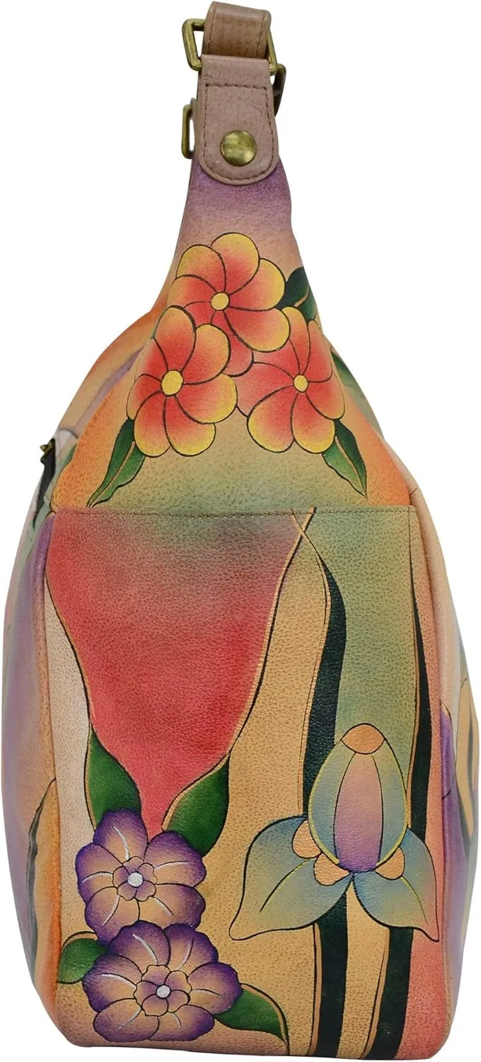 Anna By Anuschka Handpainted Large Multi Pocket Hobo