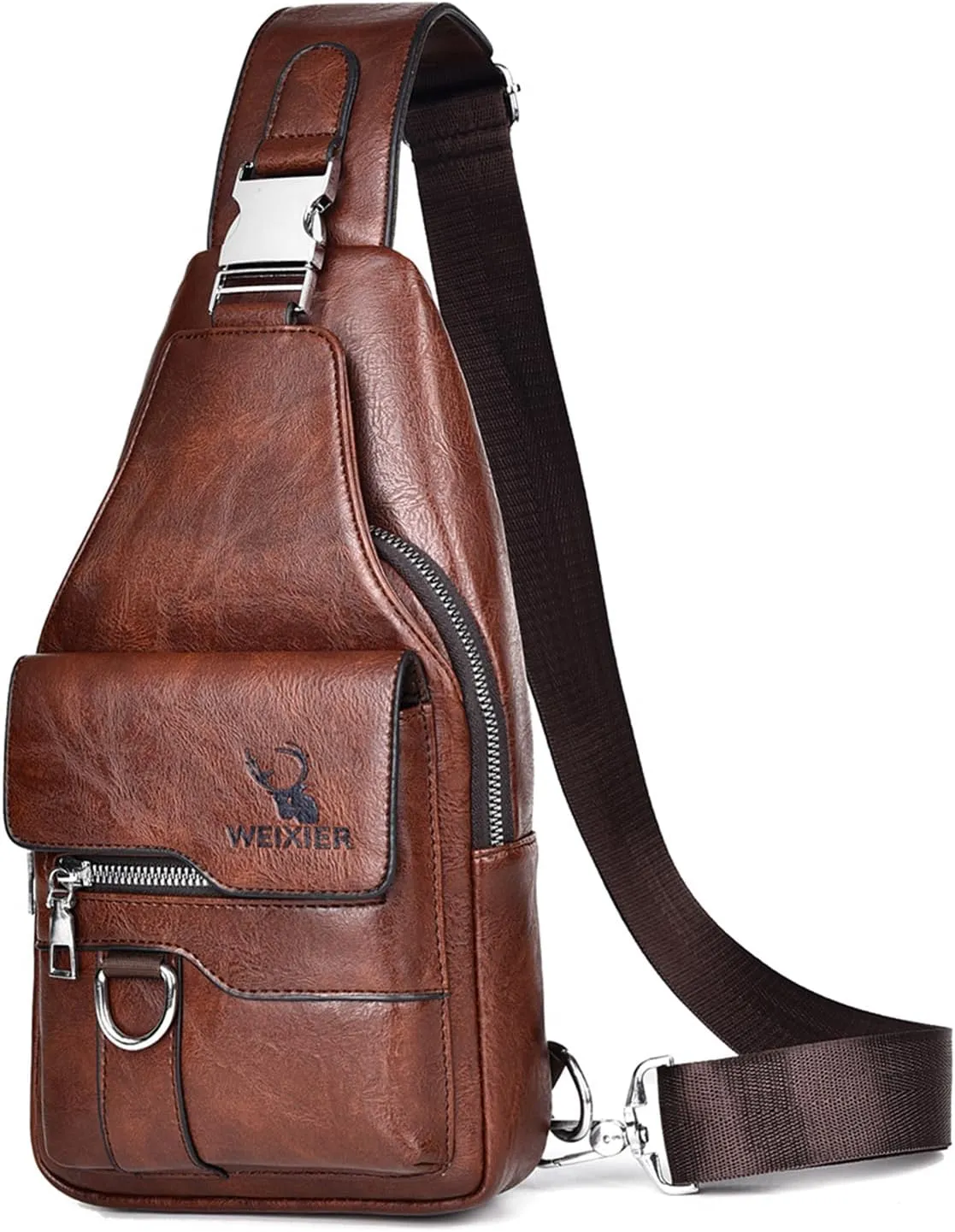 ANPTER Sling Bag for Men Crossbody Chest Bag Over the Shoulder Purse Casual Sling Backpack for Travel Hiking Cycling