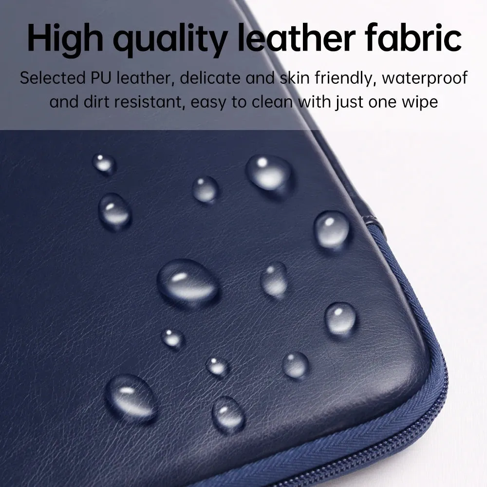 ANYPACK Laptop Handbag Brown Vegan Leather Sleek Protector Durable Lightweight For Travel And Work