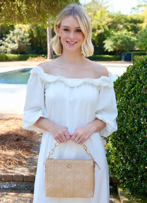 Ariana Luxe – Natural Quilted Crossbody Bag