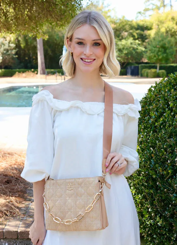 Ariana Luxe – Natural Quilted Crossbody Bag