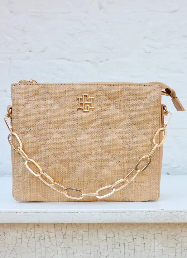 Ariana Luxe – Natural Quilted Crossbody Bag