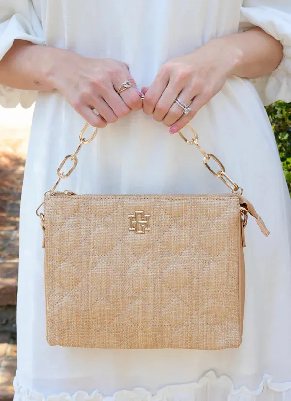 Ariana Luxe – Natural Quilted Crossbody Bag