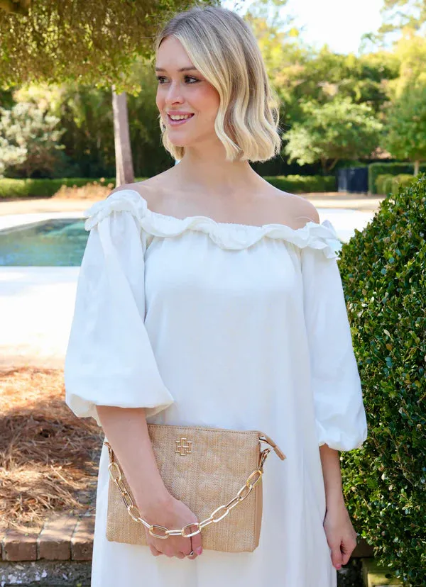 Ariana Luxe – Natural Quilted Crossbody Bag