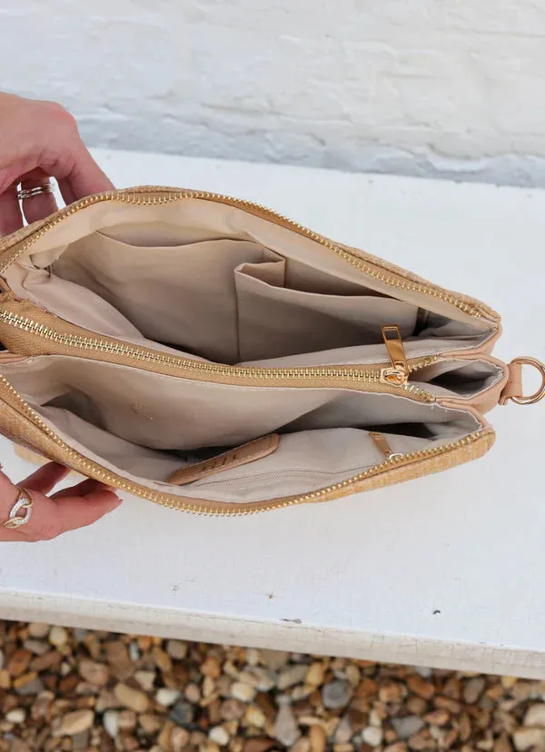 Ariana Luxe – Natural Quilted Crossbody Bag