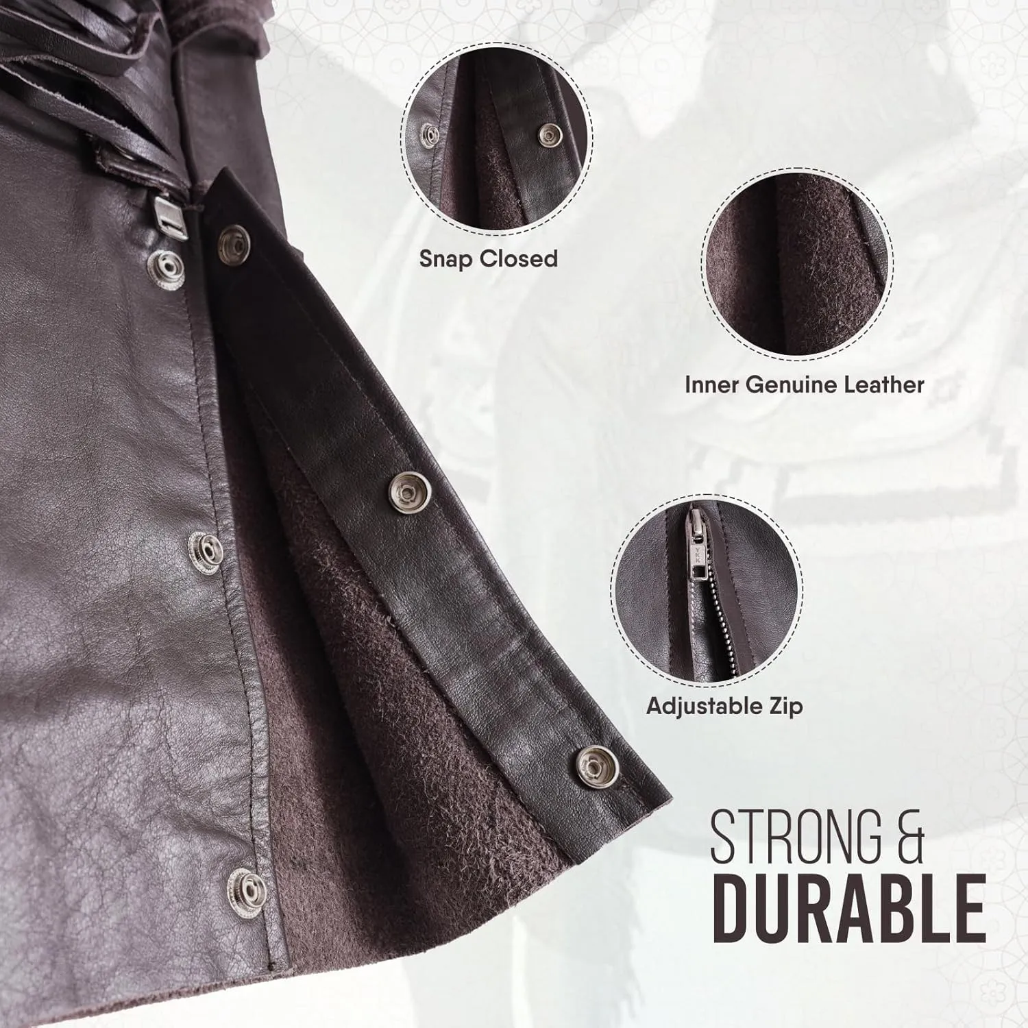 Assless Leather Chaps for Men and Women – Premium Full Grain Cowhide Western Cowboy Motorcycle Chaps – Handmade