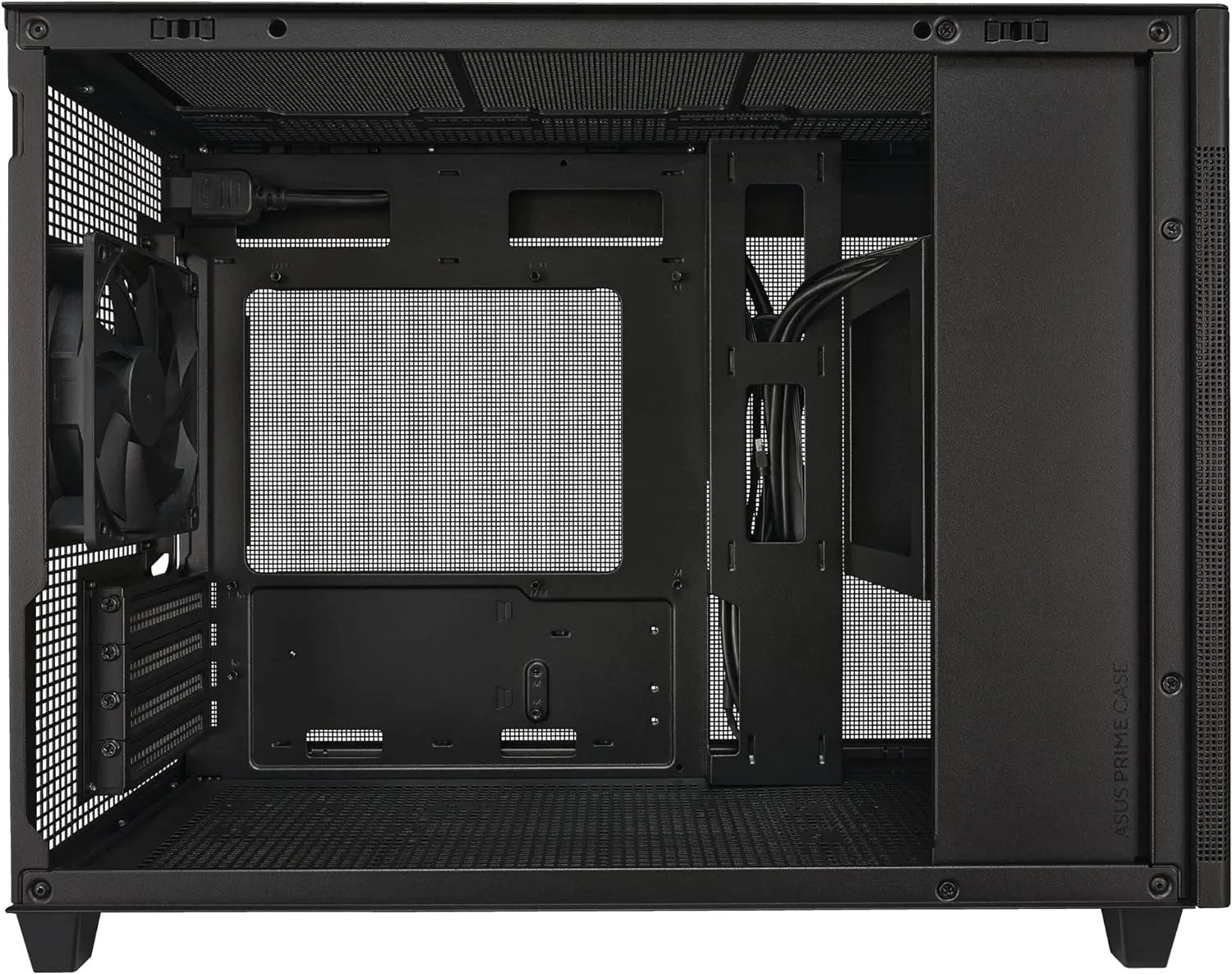 ASUS Prime AP201 33-Liter MicroATX Black case with Tool-Free Side Panels and a Quasi-Filter mesh, with Support for 360 mm Coolers, Graphics Cards up to 338 mm Long, and Standard ATX PSUs