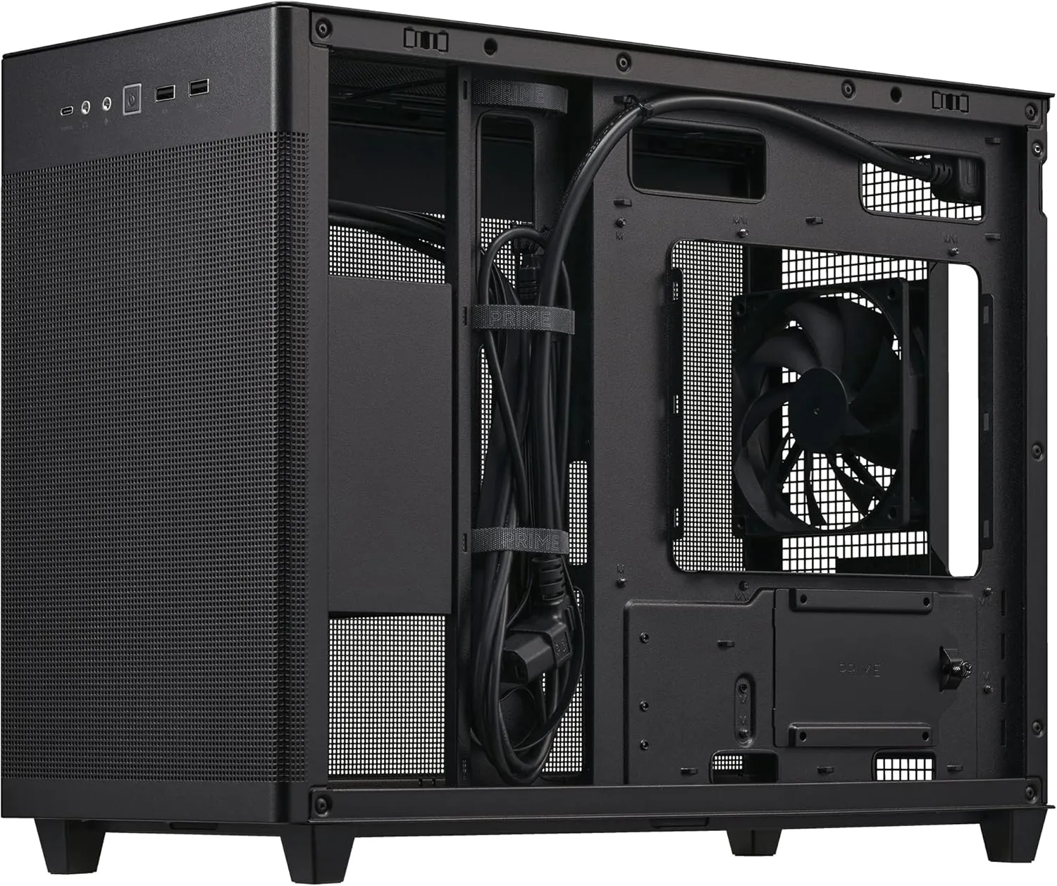ASUS Prime AP201 33-Liter MicroATX Black case with Tool-Free Side Panels and a Quasi-Filter mesh, with Support for 360 mm Coolers, Graphics Cards up to 338 mm Long, and Standard ATX PSUs