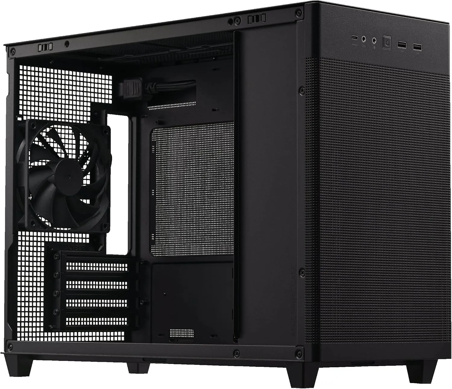 ASUS Prime AP201 33-Liter MicroATX Black case with Tool-Free Side Panels and a Quasi-Filter mesh, with Support for 360 mm Coolers, Graphics Cards up to 338 mm Long, and Standard ATX PSUs