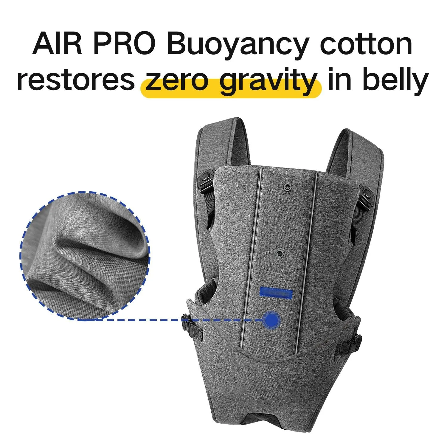 Baby Carrier Newborn to Toddler - Ergonomic, Easily Adjustable, Lightweight Infant Carrier (Cloth, Grey)