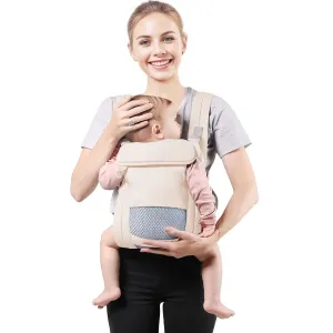 Baby Carrier Newborn to Toddler(7-30lbs), Toddler Carrier with Adjustable Shoulder Strap, Baby Holder Carrier with Breathable Mesh Fabric, Beige