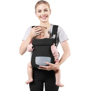 Baby Carrier Newborn to Toddler(7-30lbs), Toddler Carrier with Adjustable Shoulder Strap, Baby Holder Carrier with Breathable Mesh Fabric, Black