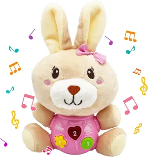 Baby Toys 6 to 12 Months - 6 Months Old Plush Elephant Baby Toy Musical Infant Toys - Babies Light Up Toys for 1 Year Old Boy & Girl Newborn Baby Gift 6 9 12 Months (Rabbit)