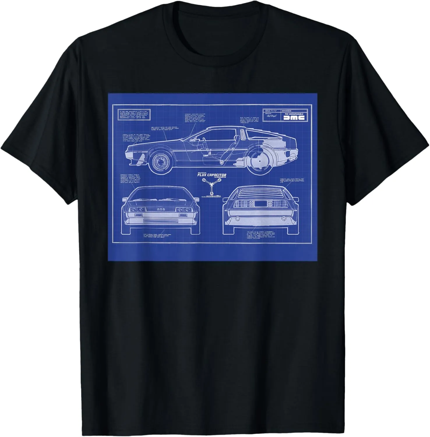 Back To The Future - DeLorean Blueprint T-Shirt T-Shirt