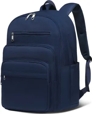 Backpack for Middle High School Teen Boys Girls Large College Bookbag with Laptop Compartment Back to School Book Bags Mochilas Escolares para Niños Niñas Adolescentes (Dark Blue, Solid)
