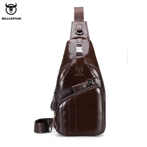 Bag Fashion chest Unbeatable Handbag Shoulder Bag Men's bag Messenger Bag Clean-lined BULLCAPTAIN Men Crossbody 2019 Male Leather Casual Genuine men