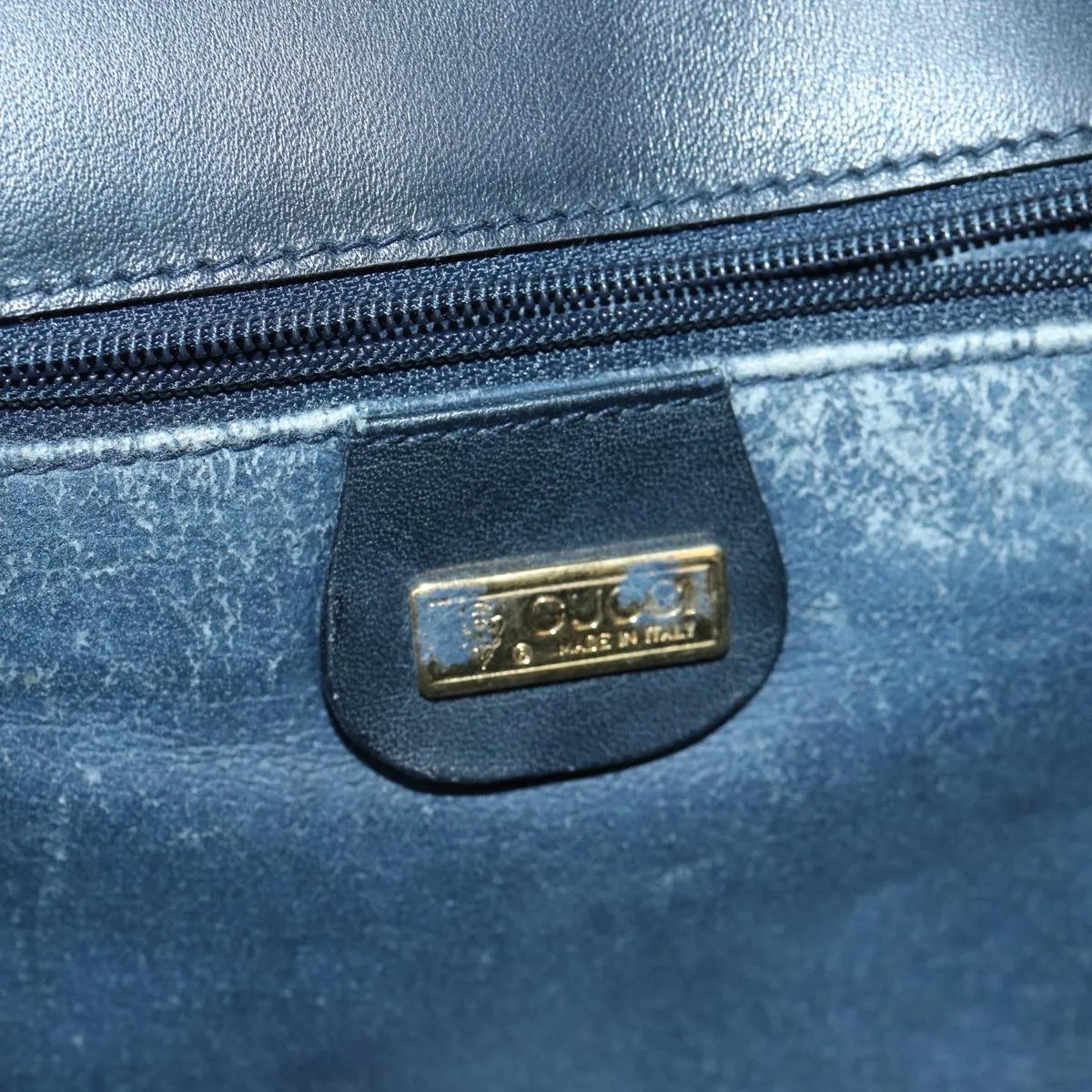 Bag Shoulder Advanced Micro Auth Navy Supreme GUCCI Shockproof GG 88596 Gold PVC