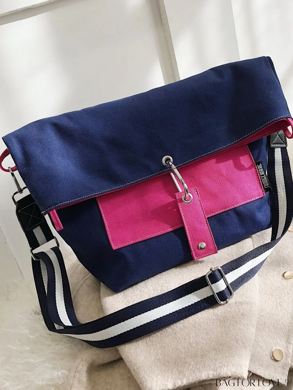 BagForLove - Canvas Crossbody Bag: Color Block Design with Large Capacity, Perfect for Any Outfit