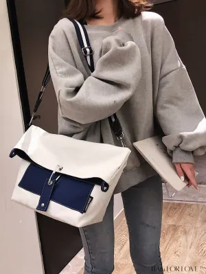 BagForLove - Canvas Crossbody Bag: Color Block Design with Large Capacity, Perfect for Any Outfit