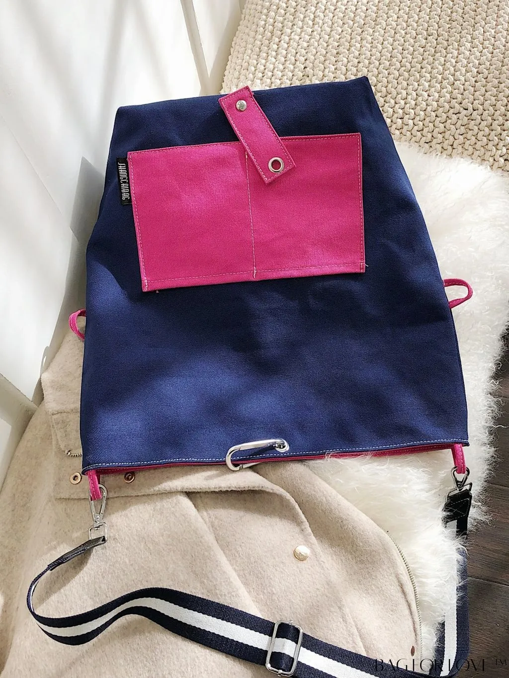 BagForLove - Canvas Crossbody Bag: Color Block Design with Large Capacity, Perfect for Any Outfit