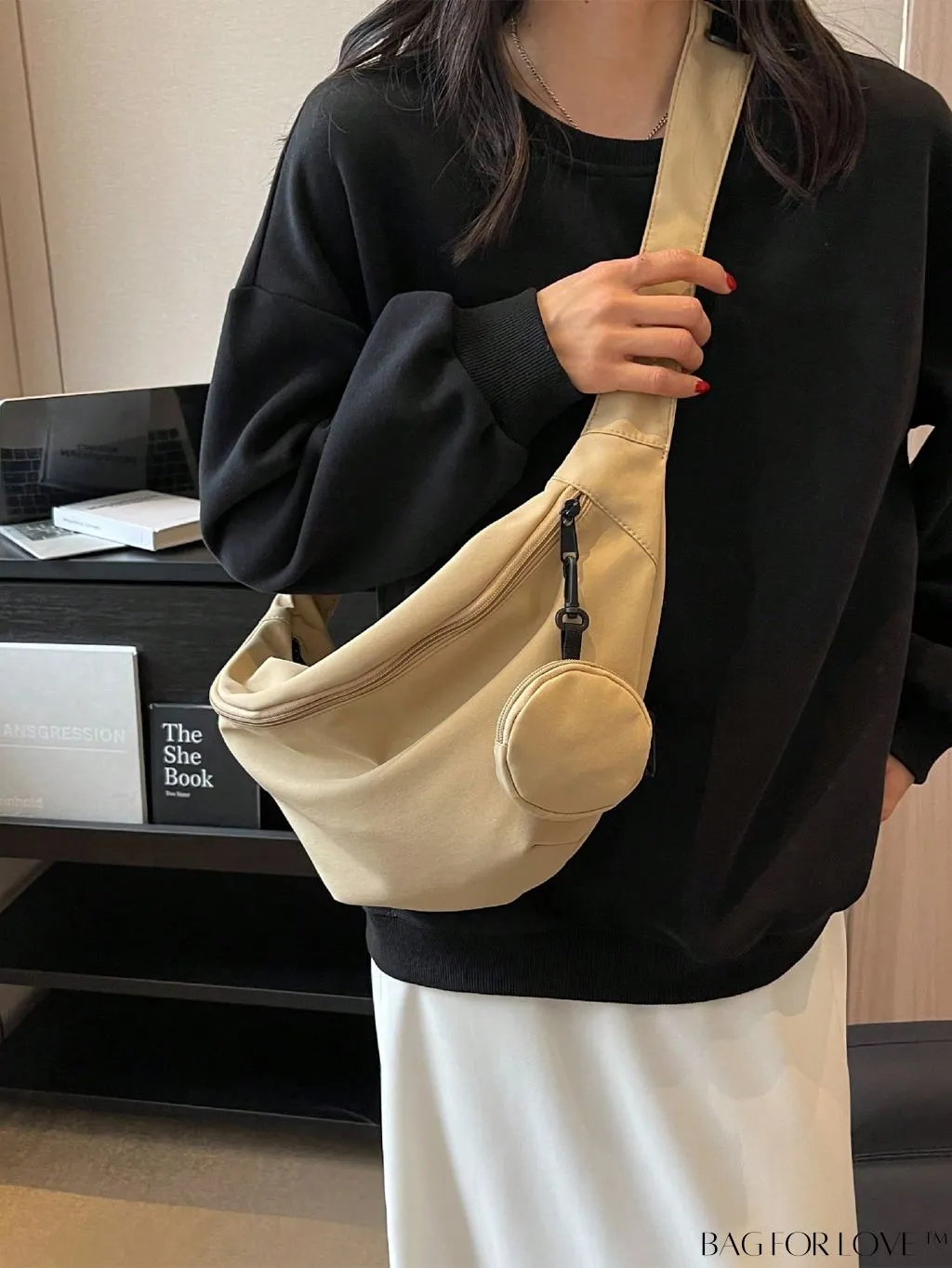 BagForLove - Coin Purse Included: Solid Color Hobo Bag with a Touch of Casual Elegance