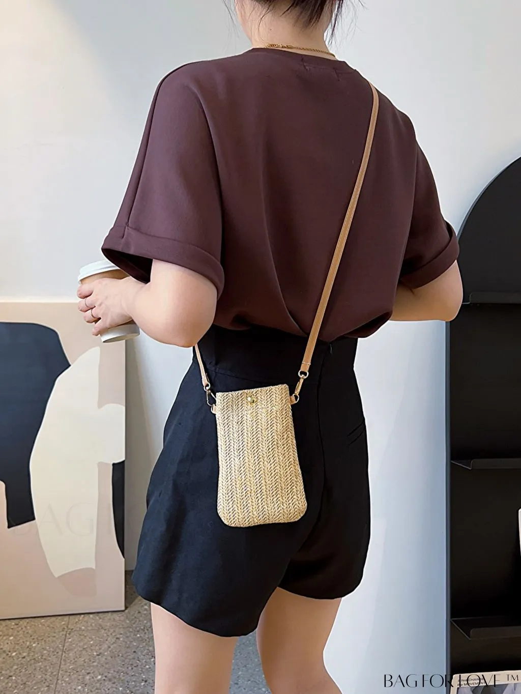BagForLove - Floral-Decorated Mini Vacation Woven Crossbody Bag for Effortless Style