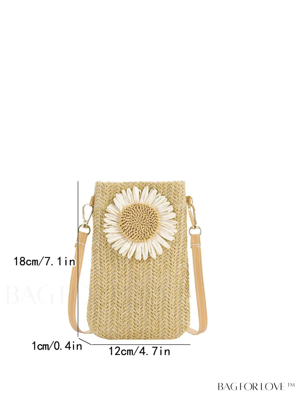 BagForLove - Floral-Decorated Mini Vacation Woven Crossbody Bag for Effortless Style
