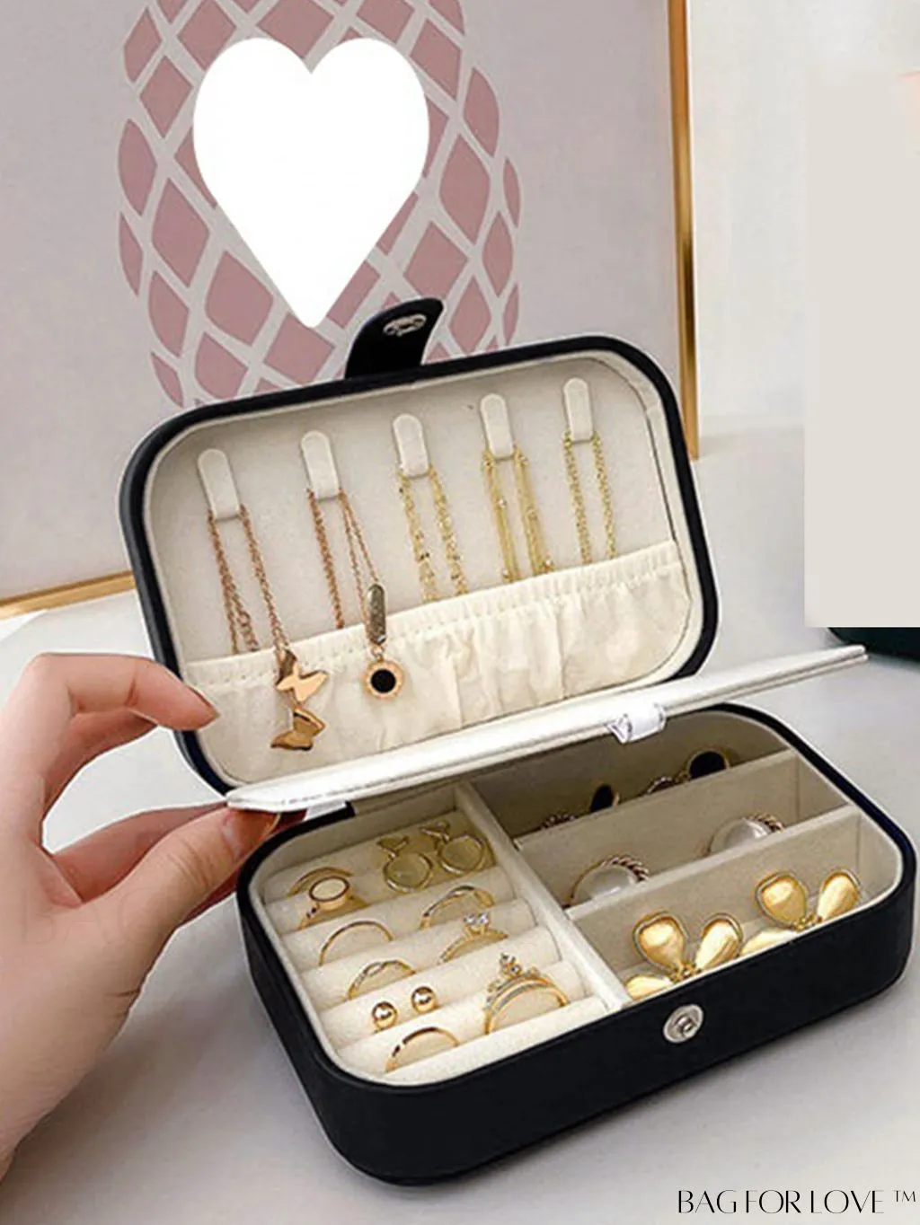 BagForLove - Large Capacity Jewelry Organizer: Travel-Friendly Box for Women with Display & Classification