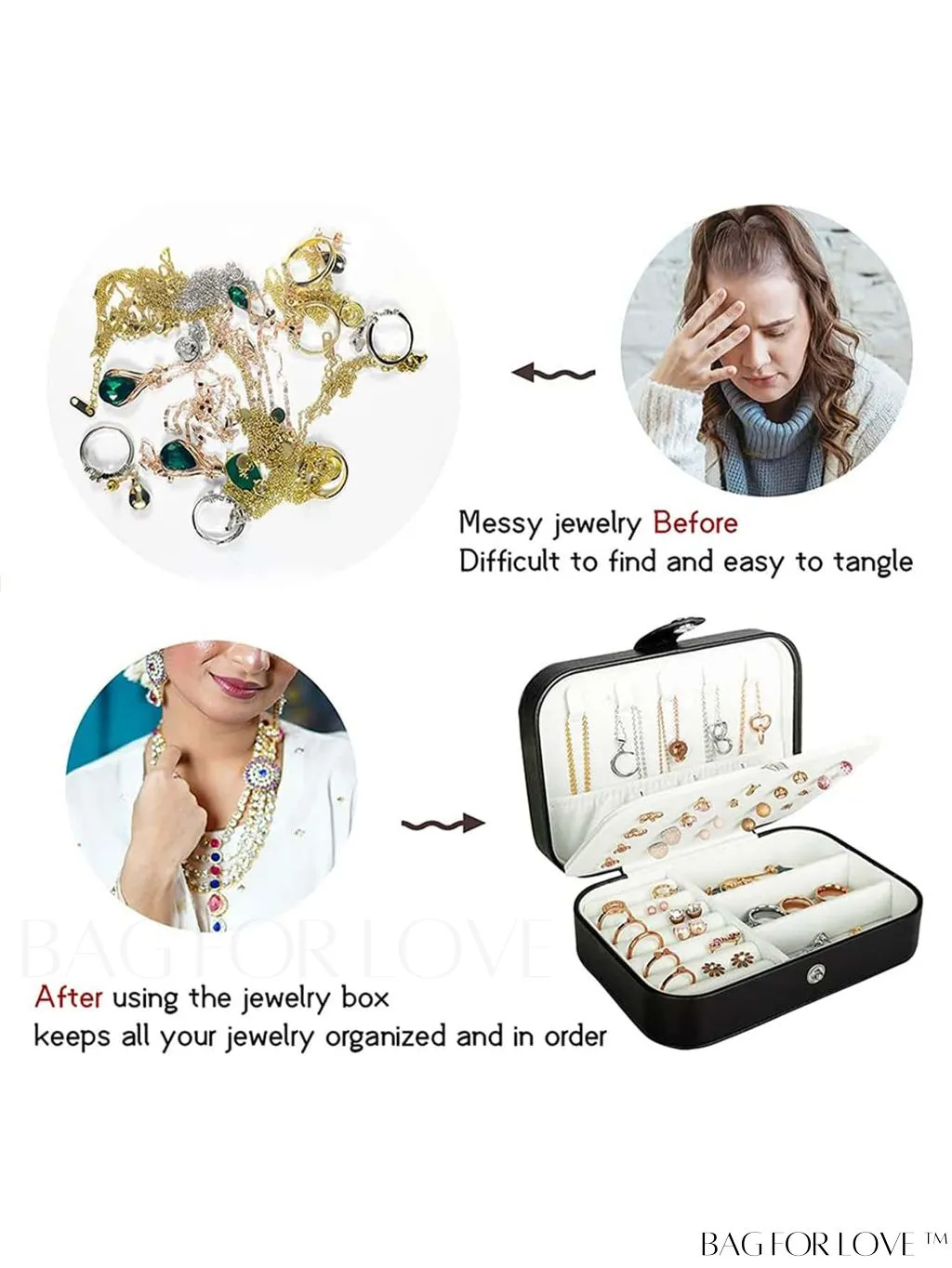 BagForLove - Large Capacity Jewelry Organizer: Travel-Friendly Box for Women with Display & Classification