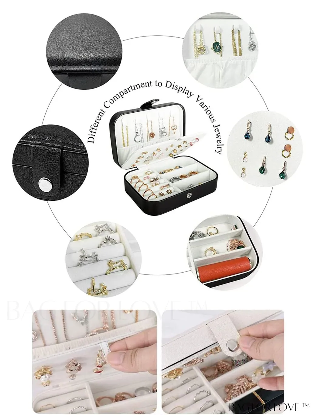 BagForLove - Large Capacity Jewelry Organizer: Travel-Friendly Box for Women with Display & Classification