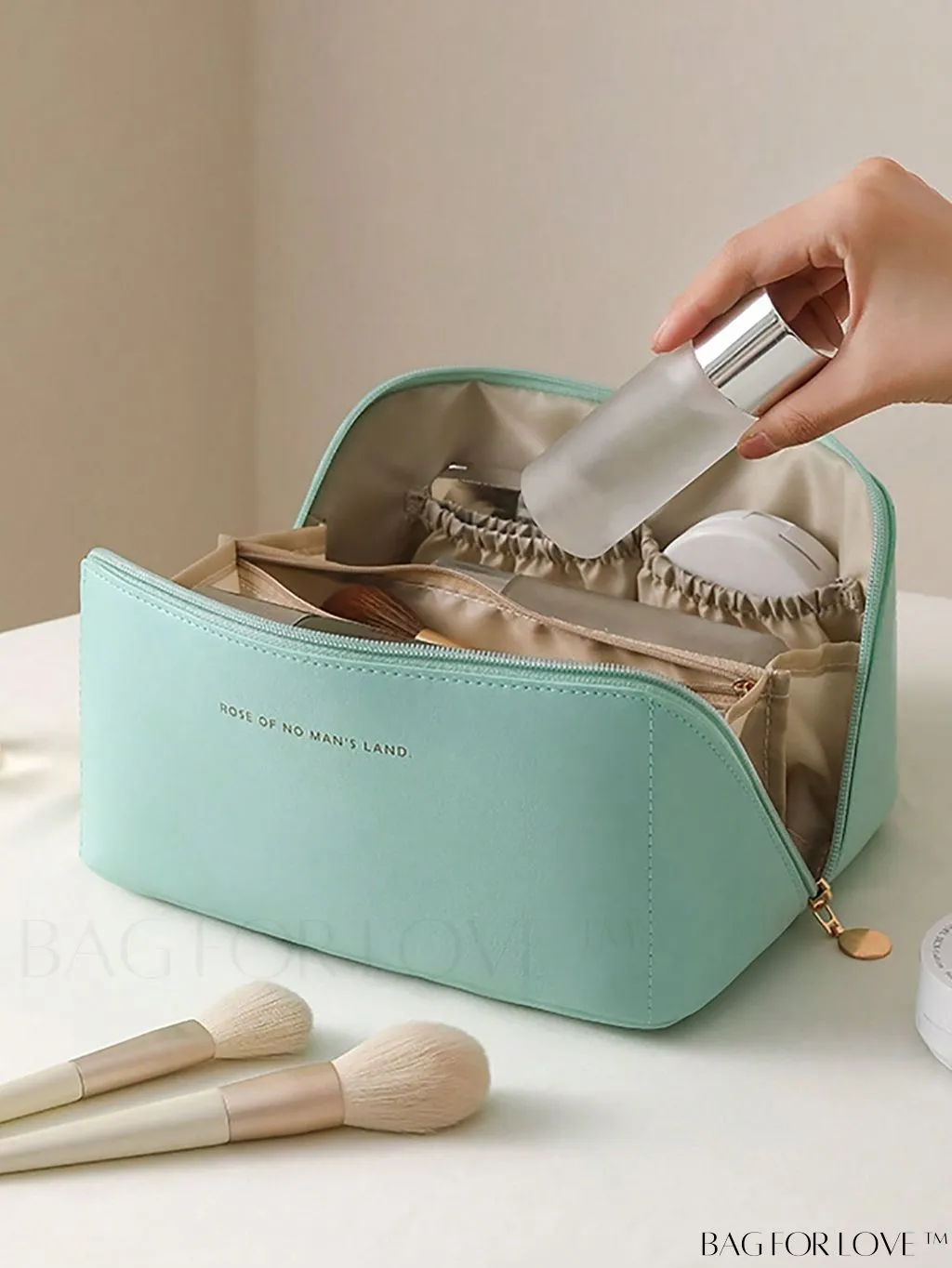 BagForLove - Portable Travel Toiletry Organizer - Large Capacity, Multi-function, PU Handbag