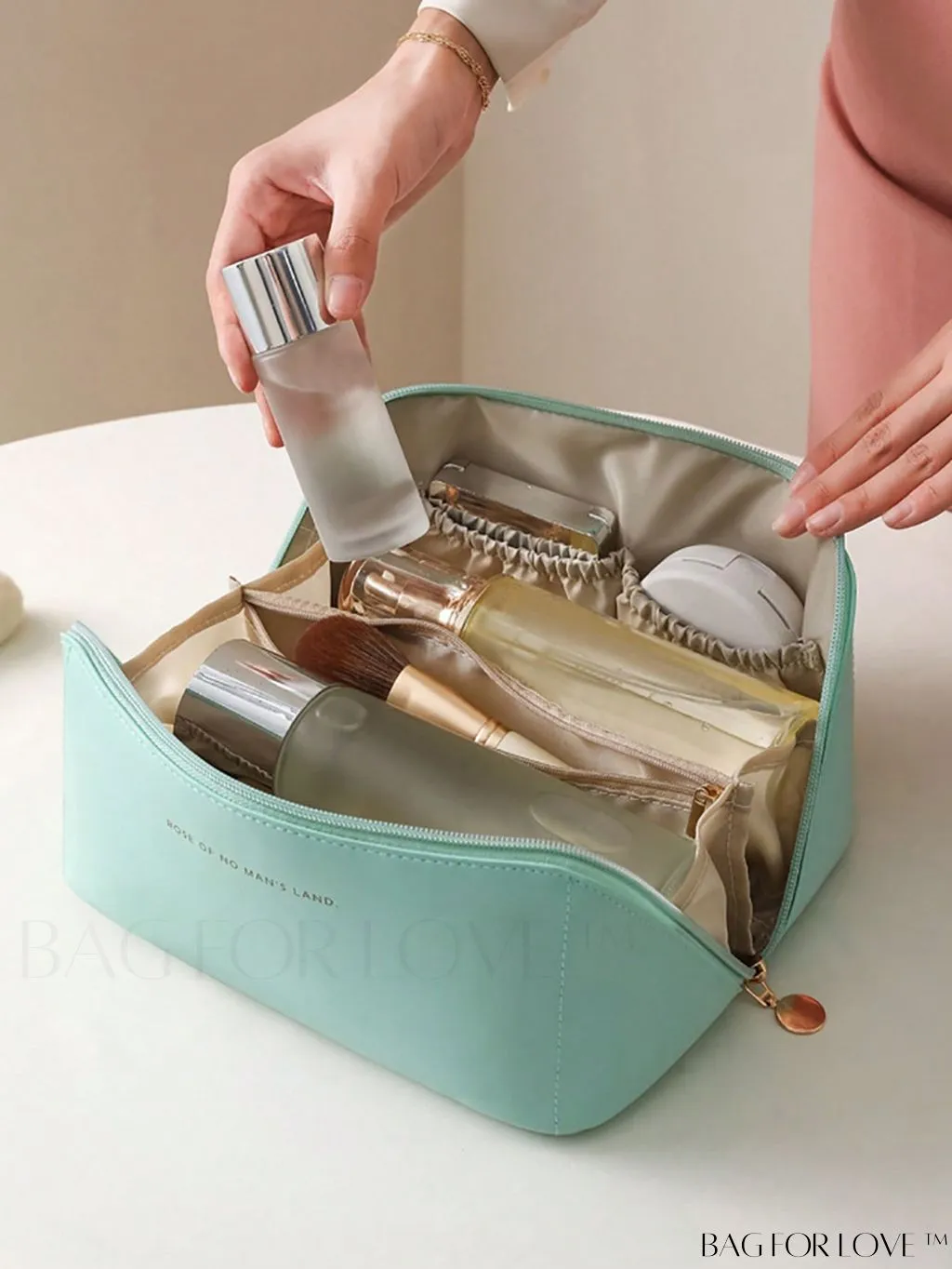 BagForLove - Portable Travel Toiletry Organizer - Large Capacity, Multi-function, PU Handbag