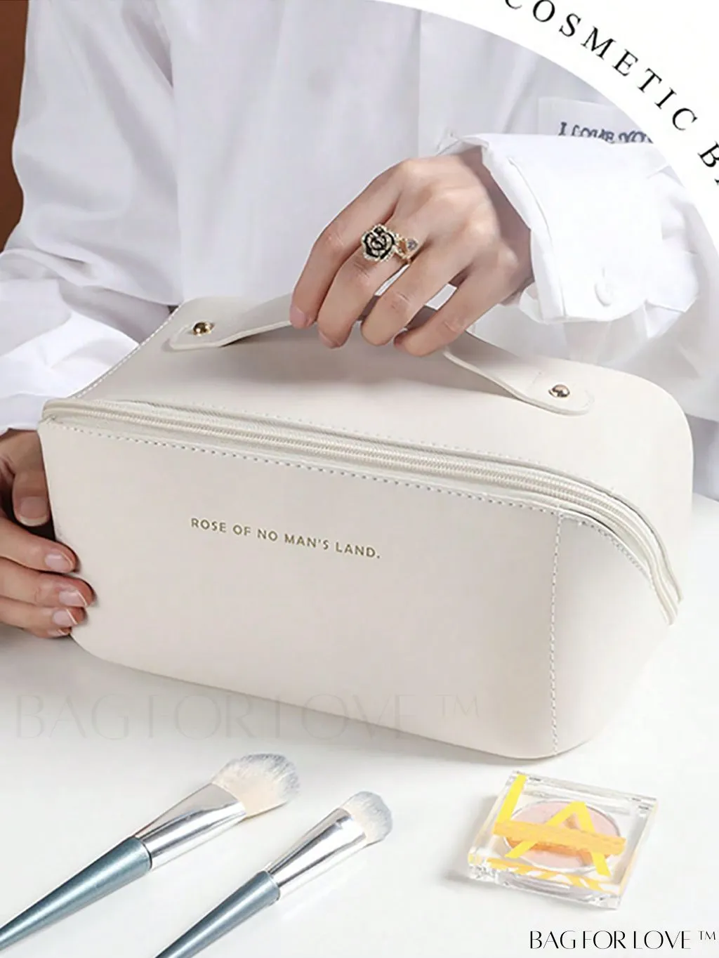 BagForLove - Portable Travel Toiletry Organizer - Large Capacity, Multi-function, PU Handbag